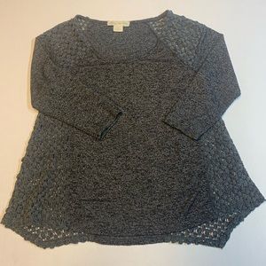 Staring at Stars black top with crochet lace sides and shoulders womens size XS
